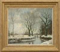 Arnold Marc Gorter: The Vordense beek in winter (framed)