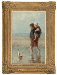 Jozef Israëls: Pootje baden (in lijst)