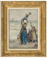 Bernardus Johannes Blommers: Uitzwaaien van de vissers (in lijst)