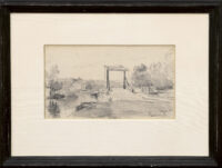 Willem Roelofs: Ophaalbrug bij Reeuwijk (in lijst)