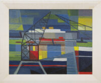 Siep van den Berg schilderij, Haven, te koop: Haven (in lijst)