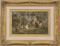 Wilhelm Velten: Picnic in the woods (framed)