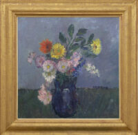 Jeanne Bieruma Oosting: Kleurrijk boeket bloemen (in lijst)