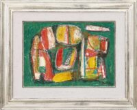 Jaap Nanninga: Compositie (groen) (in lijst)