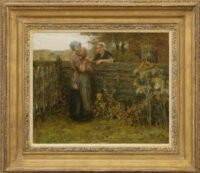 Bernardus Johannes Blommers: Praatje met de buurvrouw (in lijst)