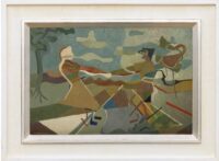 Harry van Kruiningen: Twee dansende figuren (in lijst)
