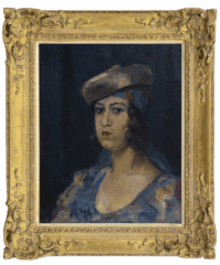 Isaac Israels: Dame met baret (in lijst)
