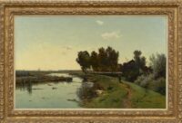 Paul Gabriël: Hollands polderlandschap (in lijst)