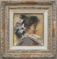 Albert Roelofs: Portret van Tjieke (vrouw van de schilder) (in lijst)