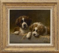 Otto Eerelman: St Bernard puppies (framed)