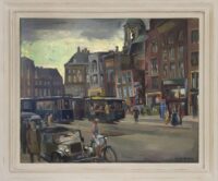 Harrie Kuyten: Gezicht op het Damrak, Amsterdam (in lijst)