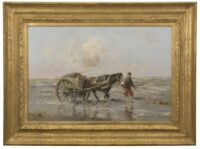 Willem George Frederik Jansen: Schelpenvisser op het strand (in lijst)