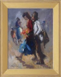 Jan Rijlaarsdam: Wandelend echtpaar (in lijst)