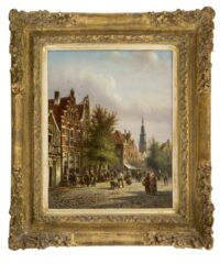 Johannes Fanciscus Spohler: Hollands stadsgezicht (in lijst)