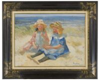 Simon Willem Maris: Bloemen plukken in de duinen van Zandvoort (in lijst)
