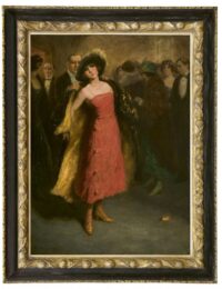 Henri Heyligers: Aankomst in het theater (in lijst)
