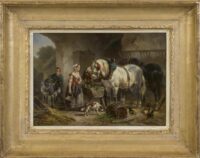 Wouterus Verschuur: Verzorgen van de paarden (in lijst)