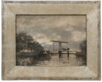 Willem Bastiaan Tholen: Hollandse vaart met ophaalbrug (in lijst)