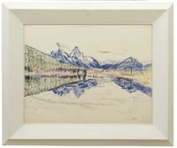Jan Wiegers: Gezicht op Arth-Goldau en de Zugersee, Zwitserland (in lijst)