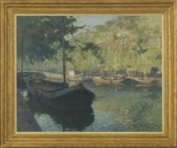 Anthonie Pieter Schotel: De Herengracht in Amsterdam op een zonnige dag (in lijst)