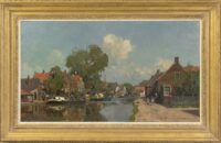 Cornelis Vreedenburgh: Zonnig stadsgezicht (in lijst)