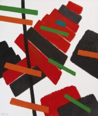 Willem Hussem: Compositie met rood, groen en zwart