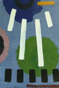 Willem Hussem: Compositie tegen een blauwe achtergrond