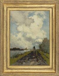 Hendrik Johannes Weissenbruch: Ruiter op een jaagpad bij Noorden (in lijst)