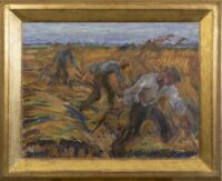 Johan Dijkstra: Zichters met op de achtergrond stad Groningen (in lijst)