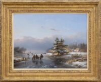 Lodewijk Johannes Kleijn: Winterlandschap met ijsvertier (in lijst)