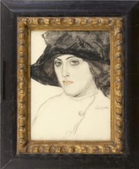 Leo Gestel: Vrouw met zwarte hoed (in lijst)