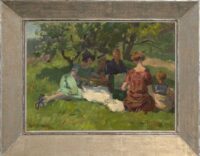 Louis Soonius: Picknicken in het park (in lijst)