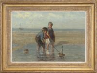 Jozef Israëls: Kinderen spelend in de branding (in lijst)