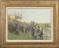 Jan Hoynck van Papendrecht: Paardenrace bij Duindigt, Wassenaar (in lijst)