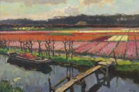 Ben Viegers: Bloeiende tulpenvelden langs vaart