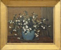 Johannes Evert Hendrik Akkeringa: Sneeuwbesjes in een blauwe gemberpot (in lijst)