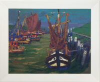 Jannes de Vries: Gezicht op de haven van Termunterzijl (in lijst)