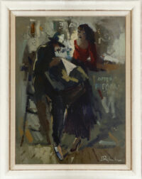 Jan Rijlaarsdam: Caféscène in Parijs (in lijst)