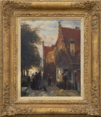 Cornelis Springer: Gezicht op het Achterom, Medemblik (in lijst)