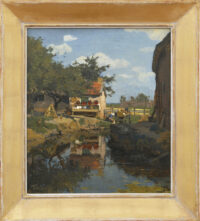 Willem Bastiaan Tholen: Zonnig boerenlandschap (in lijst)