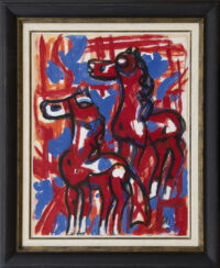 Gerrit Benner: Two horses (framed)