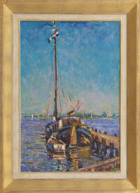 George Martens: Aangemeerde zeilboot (in lijst)
