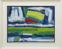 Gerrit Benner: Landschap met rode wolk (in lijst)
