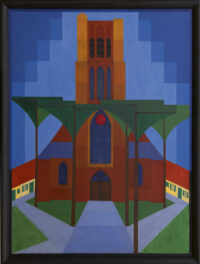 Lou Loeber: Kerk in Den Briel (in lijst)
