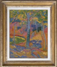Jaap Weyand: Landschap met boom (in lijst)