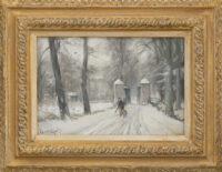 Louis Apol: Jager in een winters bos (in lijst)