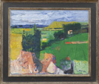 Wim Oepts: Landschap in Zuid-Frankrijk (in lijst)