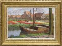 Anton Koster: Tulpenkwekerij te Heemstede (in lijst)