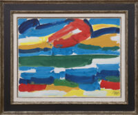 Gerrit Benner: Landschap met zon (in lijst)