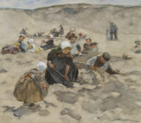 Johannes Evert Hendrik Akkeringa: Strandgezicht met spelende kinderen